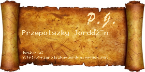 Przepolszky Jordán névjegykártya